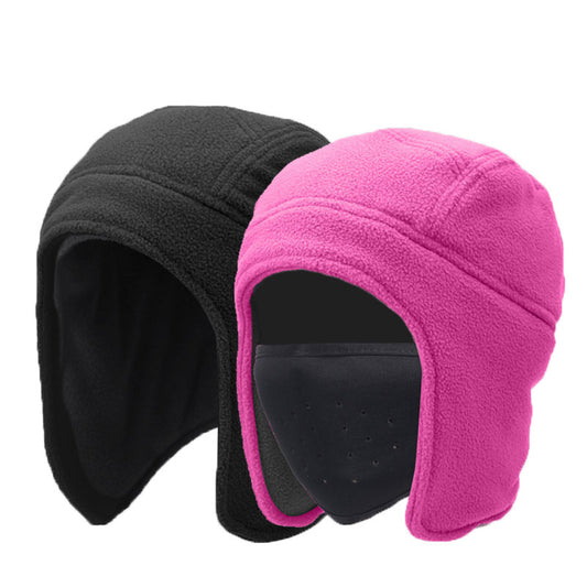 Unisex Winter Polar Fleece Hat with Ear and Neck Protection