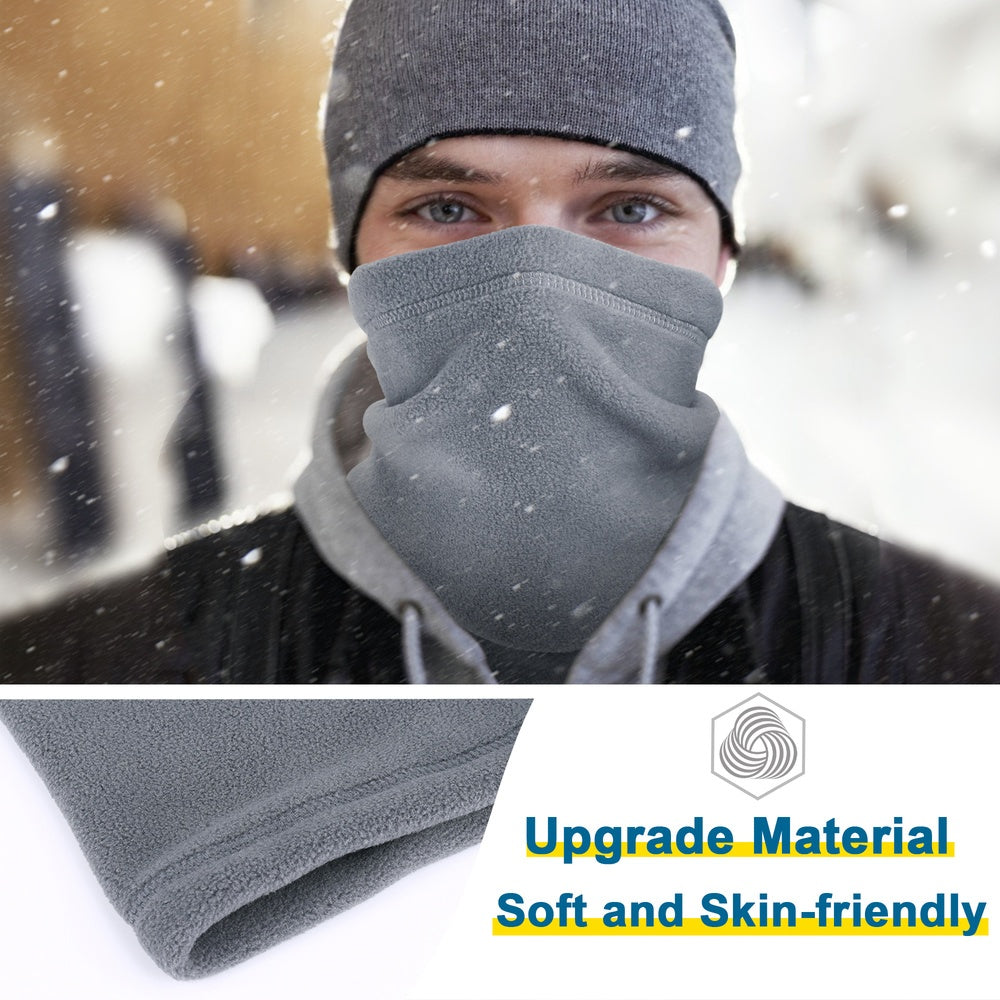 Winter Windproof Fleece Neck Gaiter – Warm and Breathable Tube Scarf for Men and Women