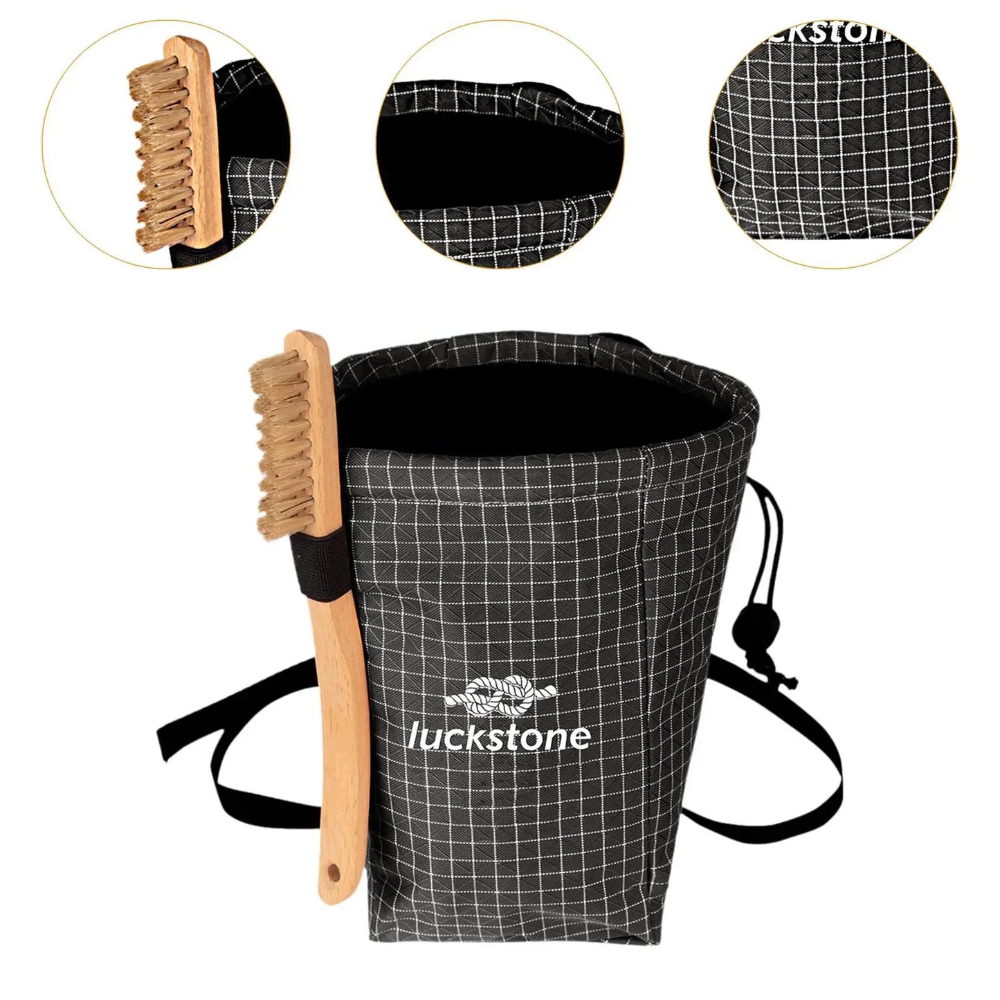 Premium Climbing Chalk Bag with Adjustable Waist Belt and Brush