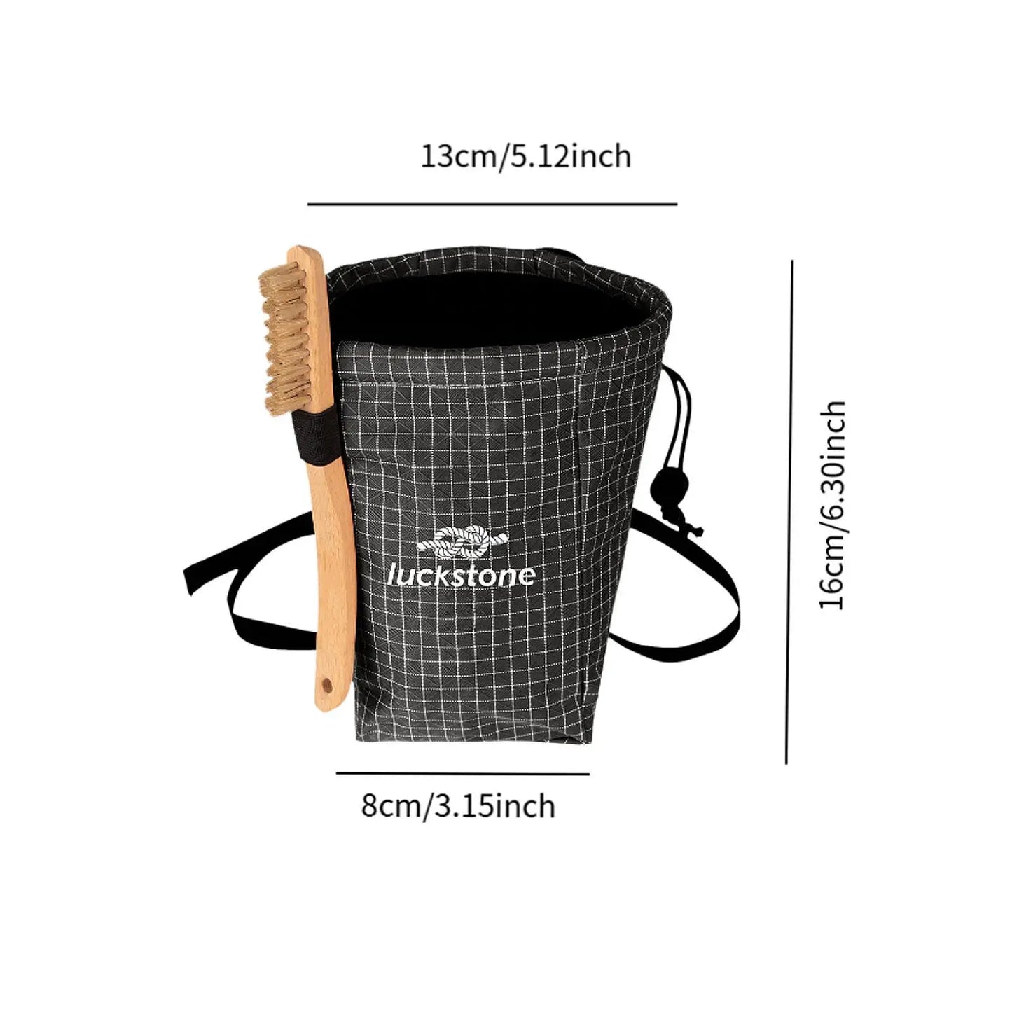 Premium Climbing Chalk Bag with Adjustable Waist Belt and Brush